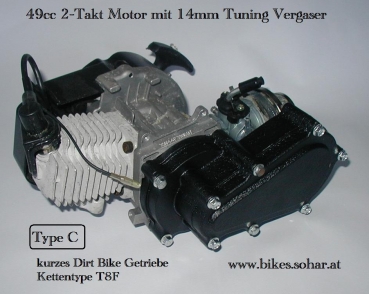 49cc 2 Takt Motor mit 14 mm Tuning Vergaser - Motocross Kindermotorrad Pit  Dirt Bike Quad Ersatzteile Tuningteile China Bikes